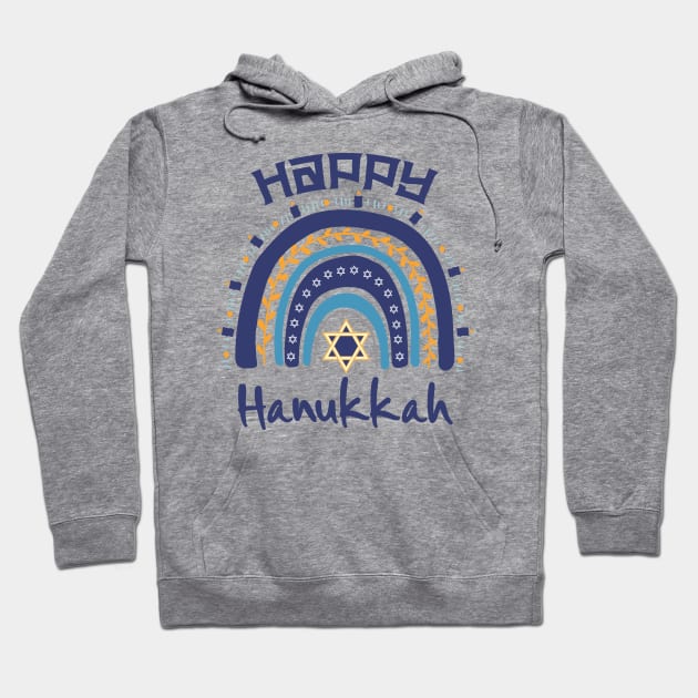 Jewish Hanukkah Menorah Rainbow Happy Hanukkah Hoodie by larfly